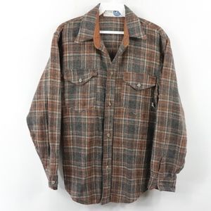 70s Landav Mens Small Double Pocket Wool Shirt